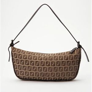 Fendi Vintage Zucchino Canvas Pochette Bag